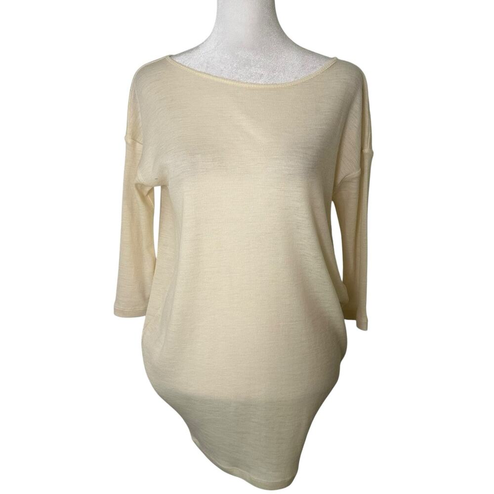 Theory cream knit wool lightweight sweater size P